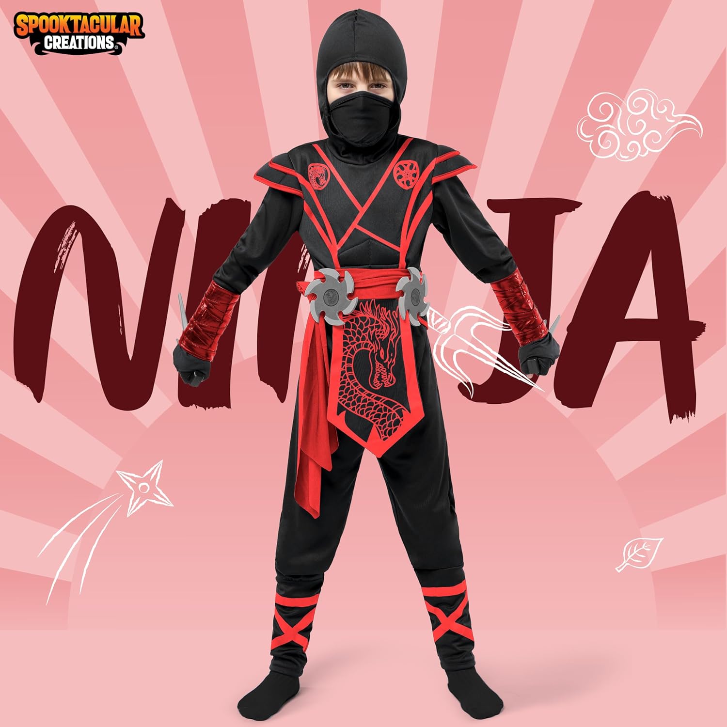 Disfraz de Ninja Dragón Rojo Disfraz de Ninja Dragón Rojo